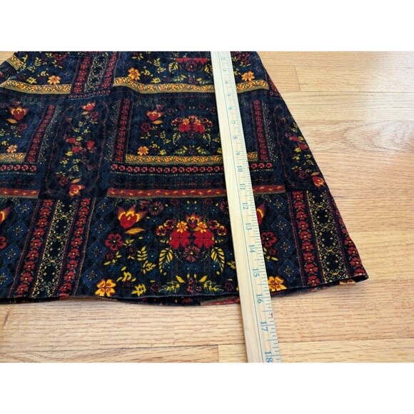 H&M Coachella Womens Size 6 Patterned Velvet Mini Skirt Boho Festival Bohemian - Picture 6 of 13